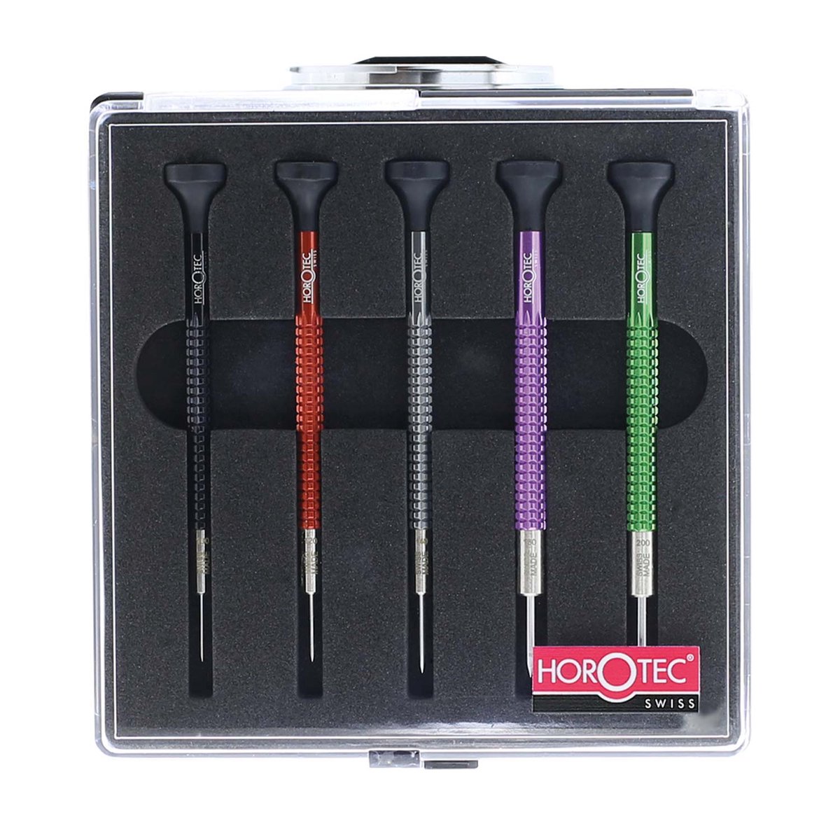 Schroevendraaierassortiment in kunststof box Swiss Made Horotec