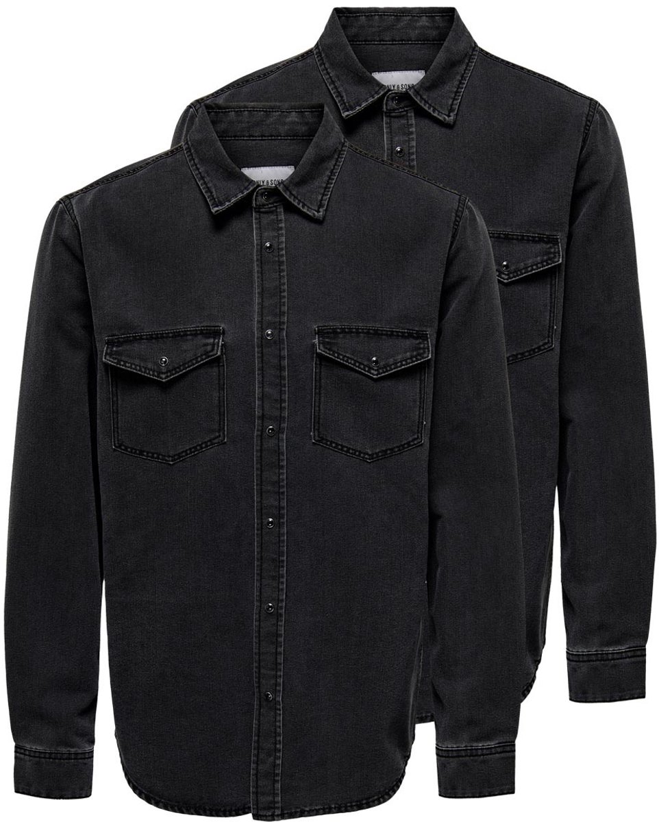 Only & Sons Heren Jeans overhemd 2 pack Bane