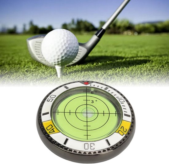 Lezer voor golfbal met dubbele zijde, putting hulpmiddel met bellenwaterpas, draagbaar accessoire voor precisie putt, tool met hoedclip - Groen, nauwkeurig, horizontale bubbel. van Merkloos — afbeelding 3