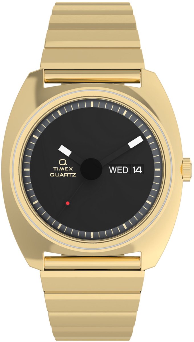 Timex Q Timex® 1975 Enigma Quartz Analoog Horloge Goudkleurig Kast: 100% Roestvrij Staal | Armband 100% Roestvrij Staal 37 mm TW2Y34400AJ