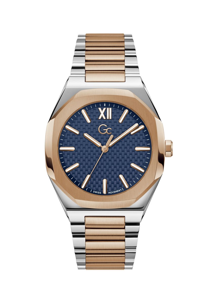 Gc Gc Coussin Sleek Quartz Analoog Horloge Zilver En Roos Kast: 100% Roestvrij Staal | Bracelet 100% Roestvrij Staal 42 mm Z26001G7MF, Z26003G7MF