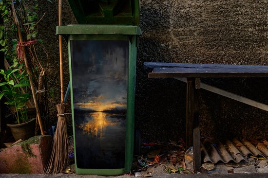 Autocollant de conteneur Réflexion Dorée sur Water - 38x80 cm - Autocollant Kliko
