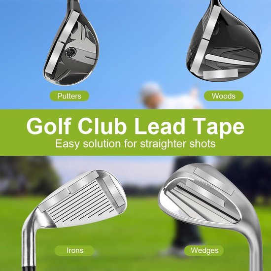 Zelfklevend loodband voor golfclubs, tennisrackets en badminton - 1,27 x 254 cm - 2 g per inch - golf tape - hoge kwaliteit en eenvoudig te snijden. — afbeelding 3