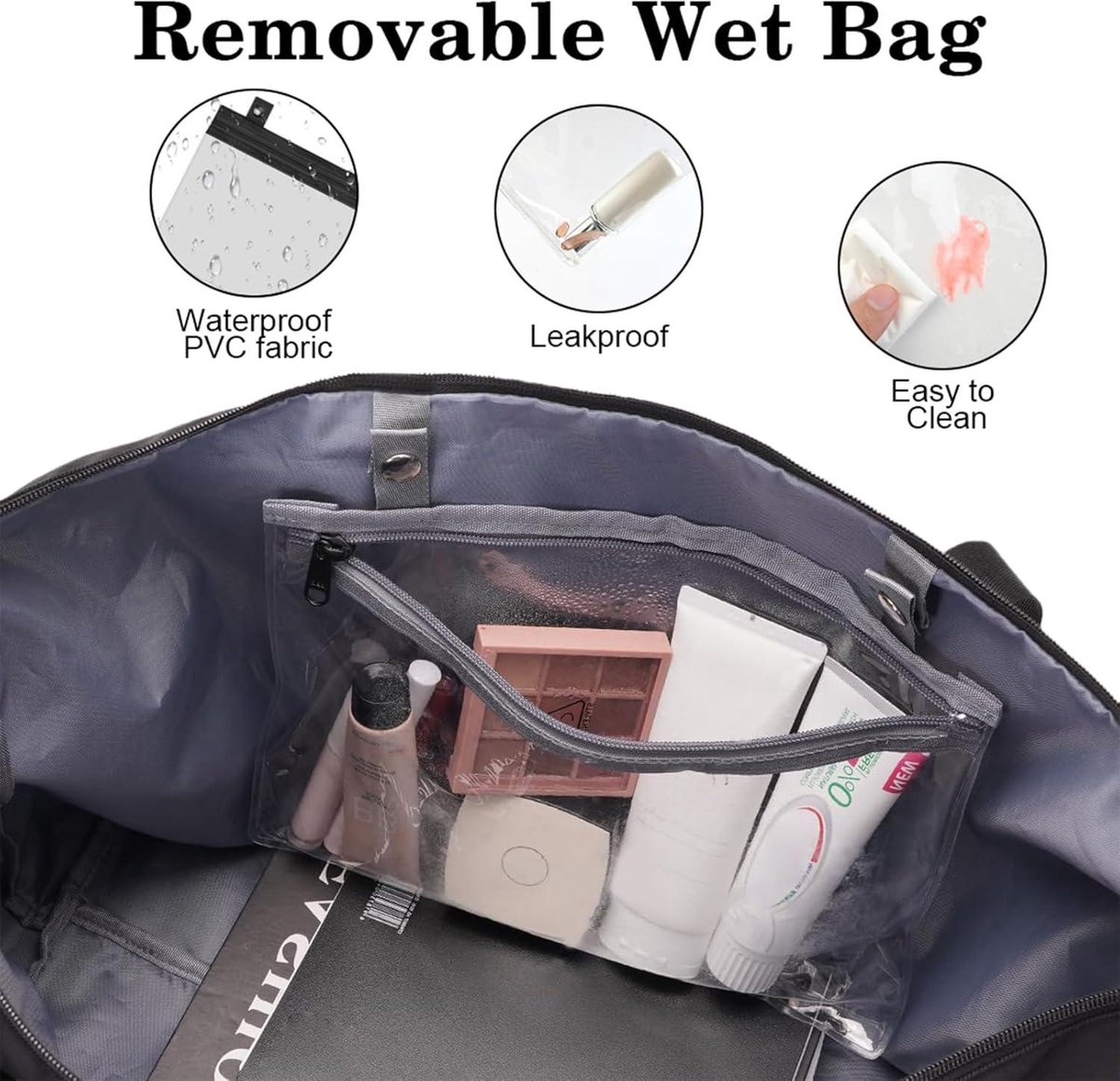 Handbagage koffer met afmetingen 40 x 20 x 25 cm - lichtgewicht en stevig - zwart.