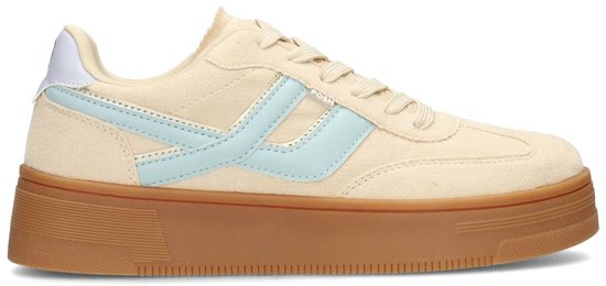 POSH by Poelman GEORGIA Dames Sneakers - Beige met mint combinatie