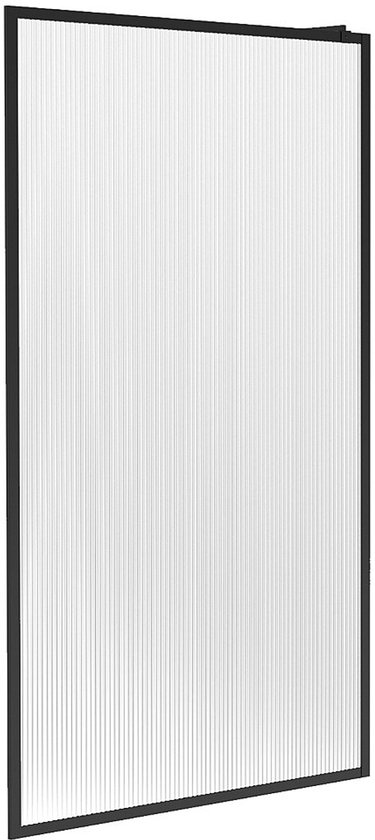 Paroi pour douche à l'italienne avec verre texturé - 120 x 200 cm, noir mat - VIRANA L 120 cm x H 200 cm x P 0,6 cm