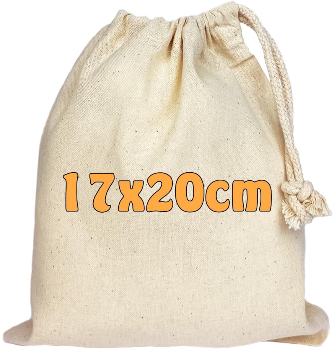 IMPERATORIS® Katoenen Tas - Draagtasje met Hengsels - Boodschappen voor Kinderen en Volwassenen - Stevige Kwaliteit - 25 Stuks - Naturel - 17 x 20 cm