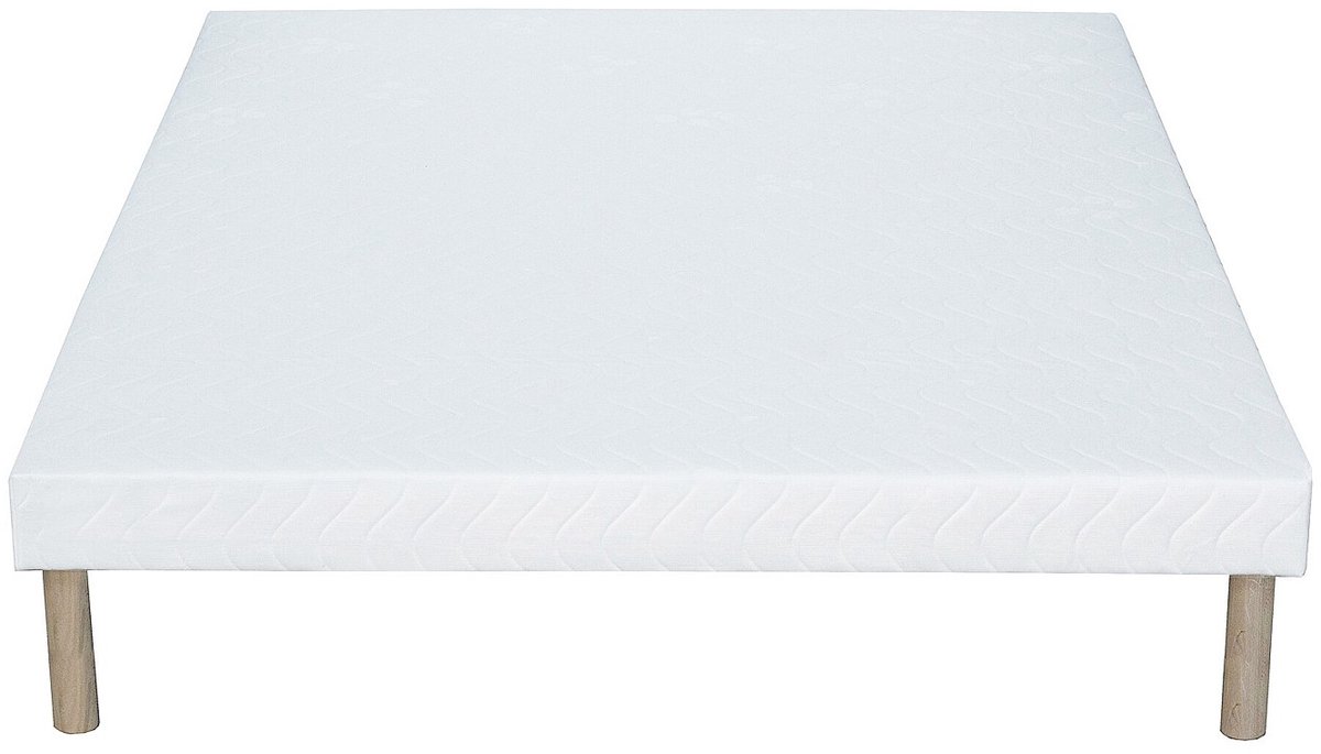 Vente-unique Decoratieve gewatteerde bedbodem 160 x 200 cm - 10 latten - Wit - ASTHENIS II van YSMÉE