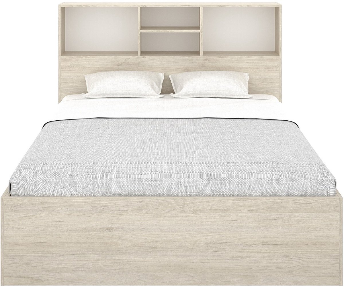 Vente-unique Bedframe hout natuurlijk licht, wit 140 x 190 cm
