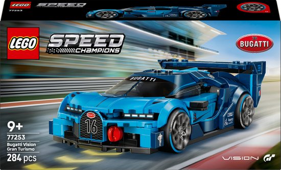LEGO® Speed Champions Bugatti Vision Gran Turismo Hyper Sportauto Modelbouwset - Racewagen met 1 Minifiguur van een Coureur - Bouwset voor Kinderen Vanaf 9 Jaar - Cadeau voor Gamers - 77253