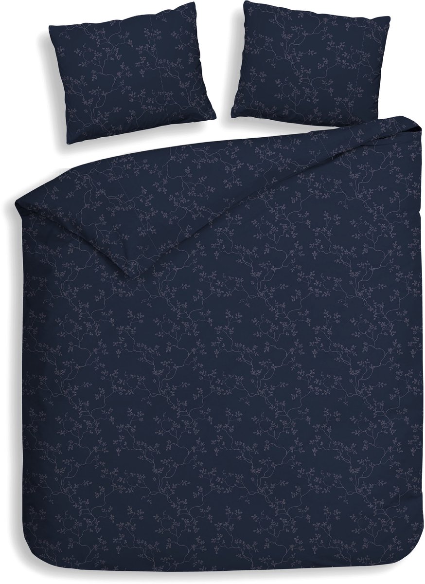 Heckettlane Dekbedovertrek Alloro - Effen Bedlinnen - 200x200-220 cm - Tweepersoons - Blauw - Dekbedovertrek van 100% Katoen-Flanel