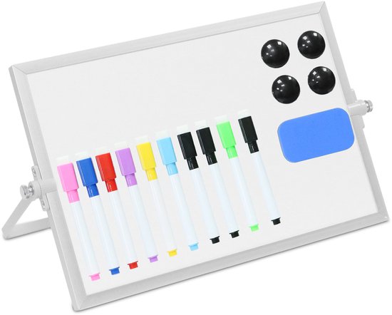 Mini whiteboard - 20x30 cm - bureau - met accessoires