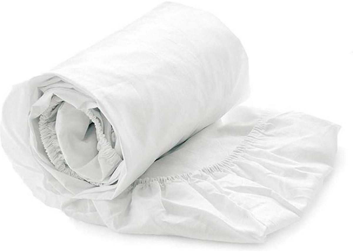 Hoeslaken Percal Katoen - Topdekmatras Wit - 160x200 - 100% Katoen - Oeko-Tex gecertificeerd