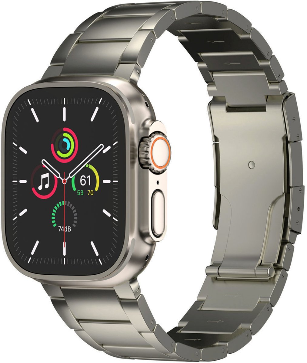 ACCEZZ Titanium stalen Smartwatch bandje Zilver