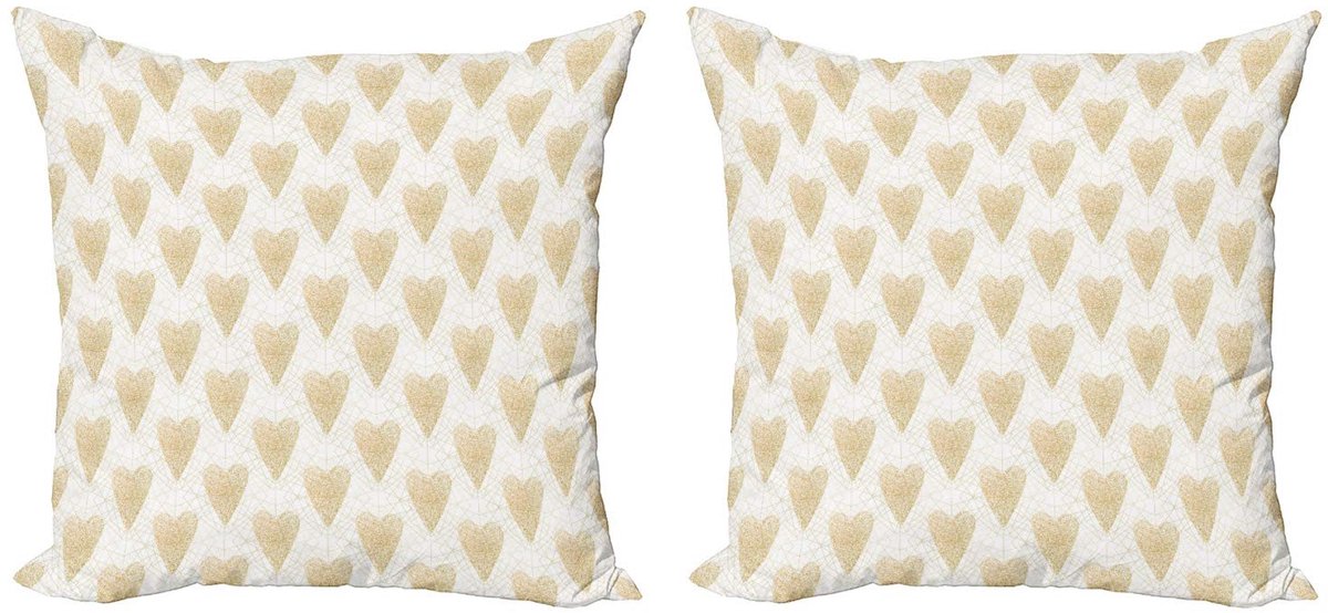 ABAKUHAUS Romantische Kussenhoes – 2x50 cm – Microvezel – Licht koffiekleur Pale Kaffee Weiß