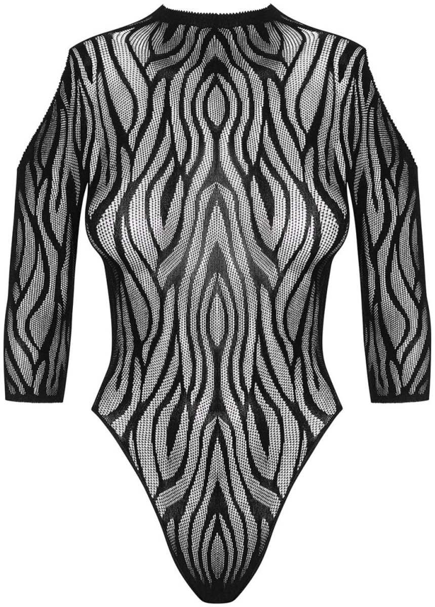 Obsessive Transparante Cold Shoulder Body - Zebraprint