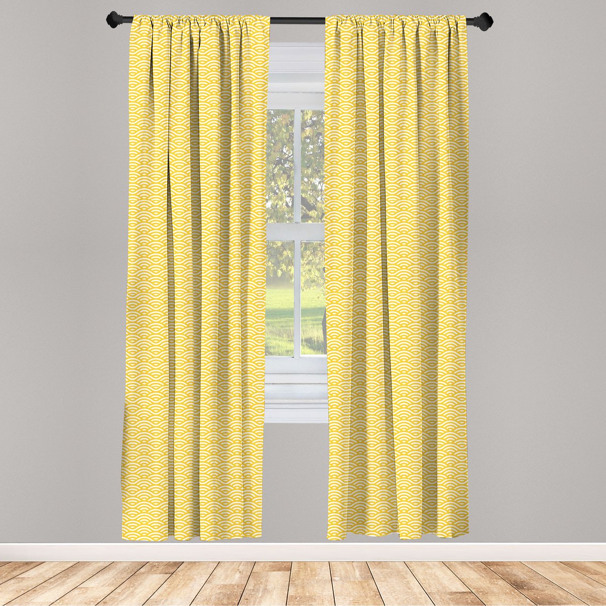 ABAKUHAUS – Raamgordijnen 2-delig – Marigold Wit 75x175 cm
