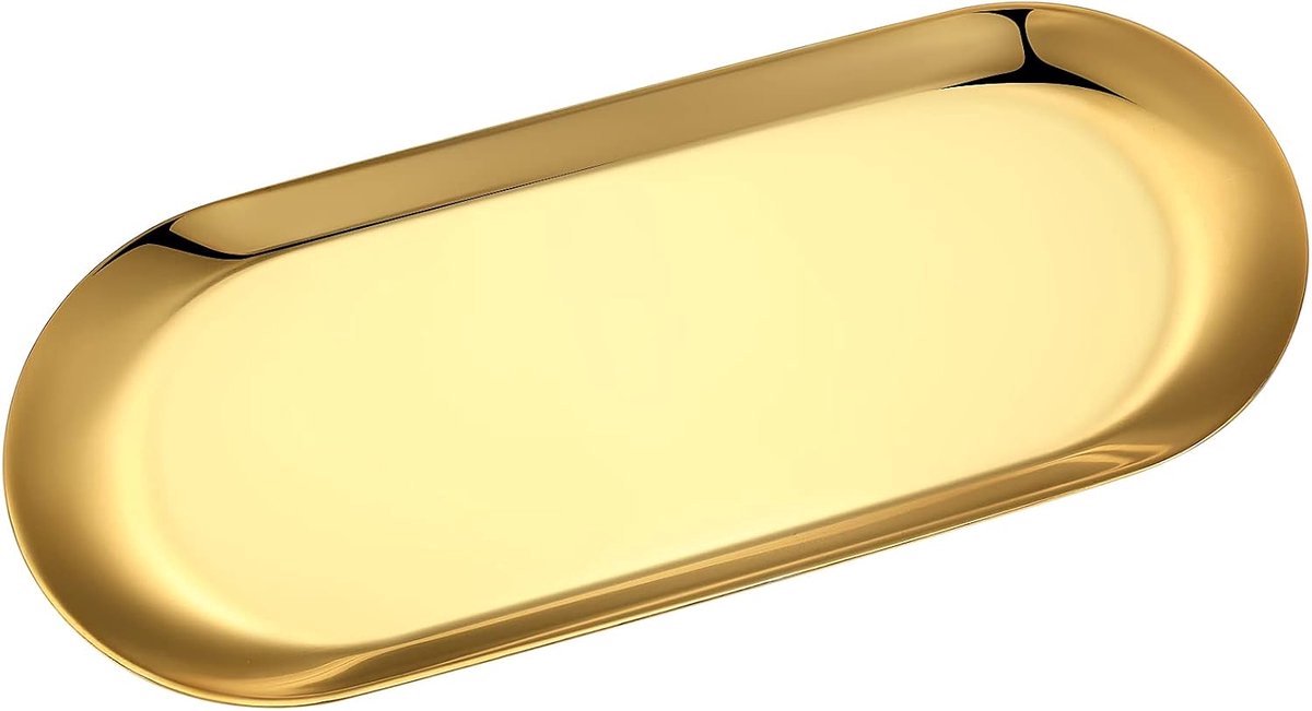 Stunq® Elegant Goud Emaille Dienblad – Multifunctioneel & Duurzaam Decoratiestuk