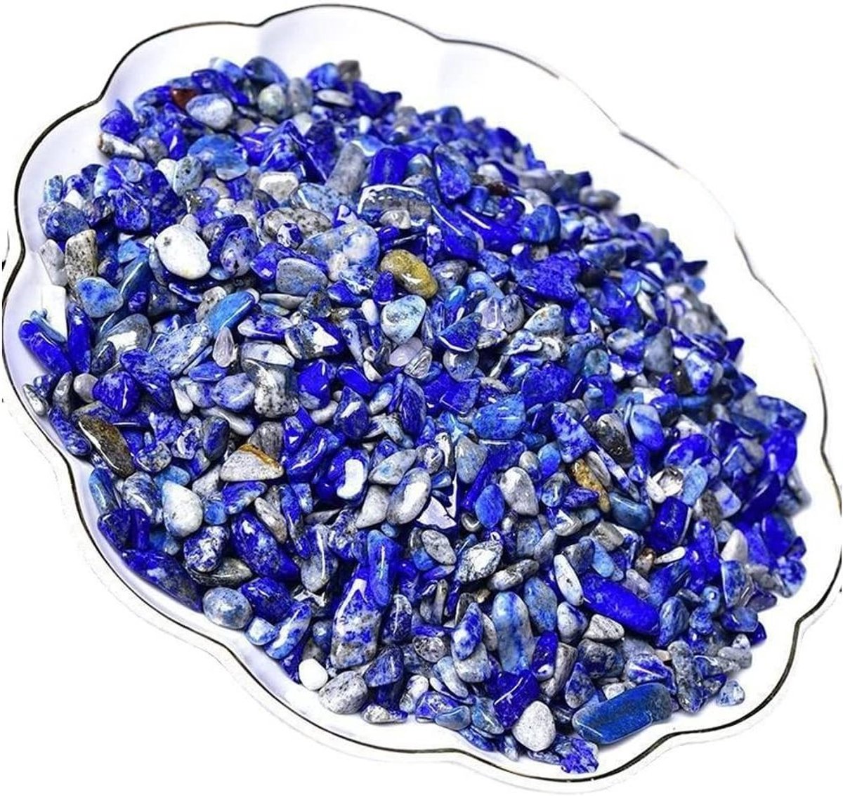 Cosensi - Lapis Lazuli Tumbled Chips Crushed Crystal Stone - Helende Reiki Crystal Sieraden - Woondecoratie
