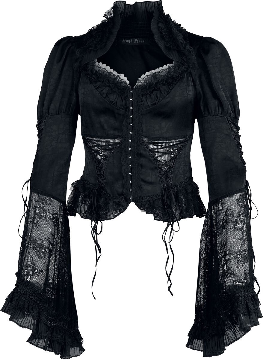 Punk Rave Goth Gorgeous Shirt Dames Blouse - zwart - XXL