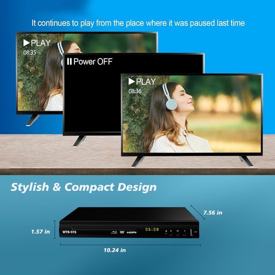 DVD Speler met HDMI - Blu Ray Spelers - Externe DVVD Speler — afbeelding 5
