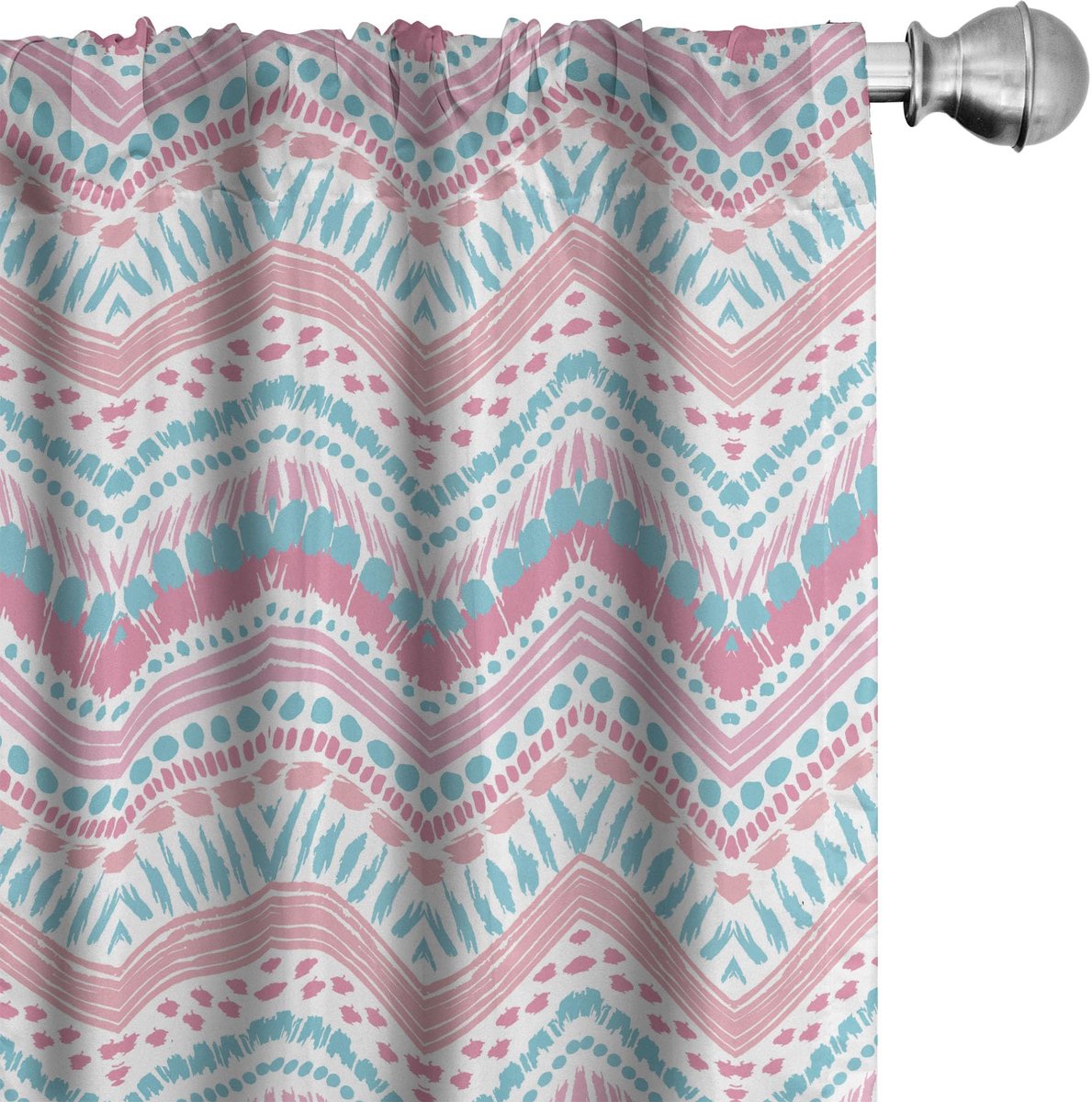 ABAKUHAUS Geometrische Gordijnen – 2x75x225 cm – Mikrofaser, halfdonker Pale Pink Aqua-Rosa
