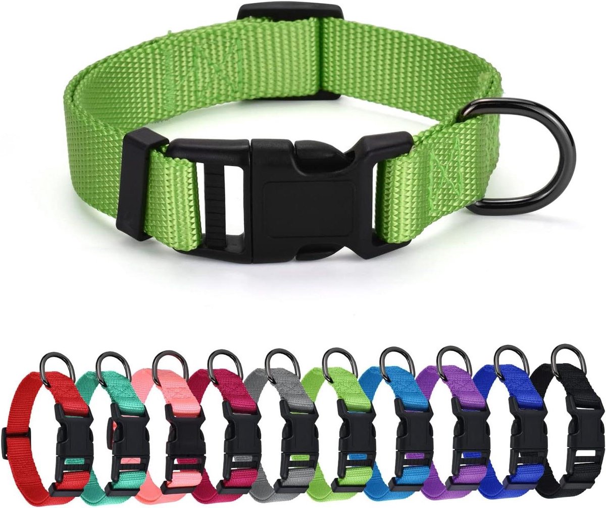 Cosensi - Nylon halsband in diverse kleuren voor kleine, middelgrote en grote honden - Verstelbaar en duurzaam - 4 maten
