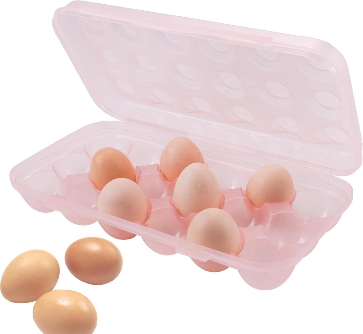Cosensi - Draagbare Eieropbergdoos met Deksel voor 18 Eieren, Organizer Tray voor Koelkast en Outdoor Gebruik
