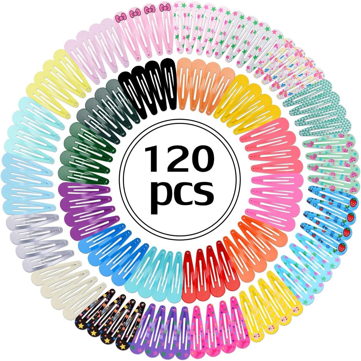 Famanu – 120 stuks kinder haarspeldjes, schattig gekleurd, metaal