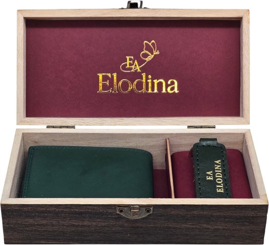 Boîte cadeau portefeuille en cuir mini & porte-clés - ensemble cadeau