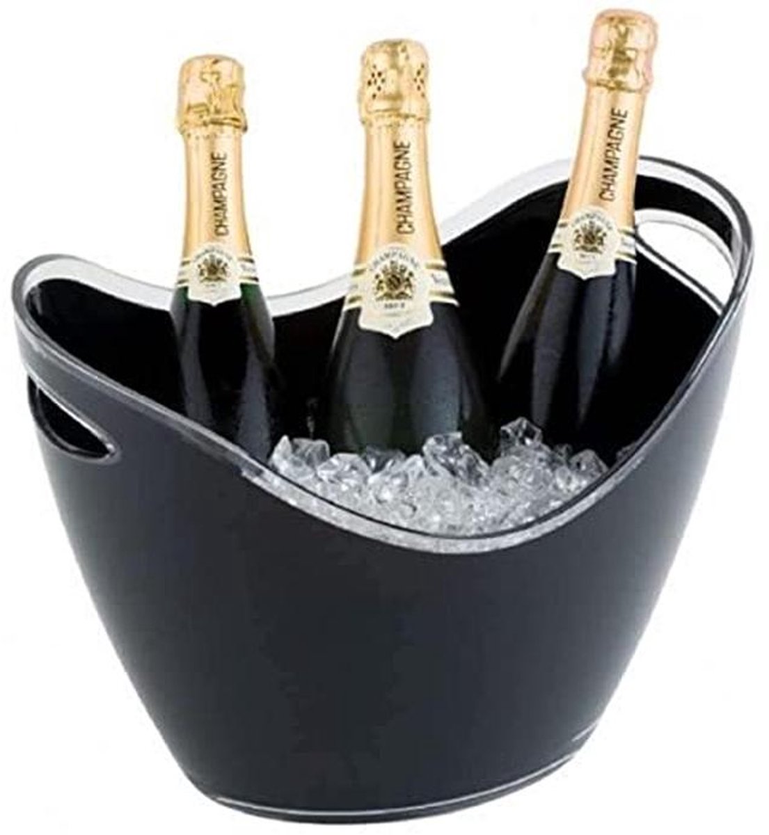 Wijn- en Champagnekoeler met Handvatten - Zwart Polystyreen - 20x27 cm voor 3 L