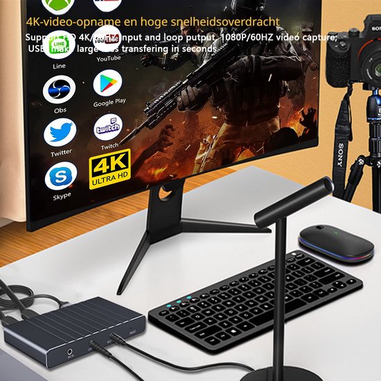 DrPhone CaptureX 4K60 Video Capture Card – HDMI Loop-Out 240Hz, USB-C ...