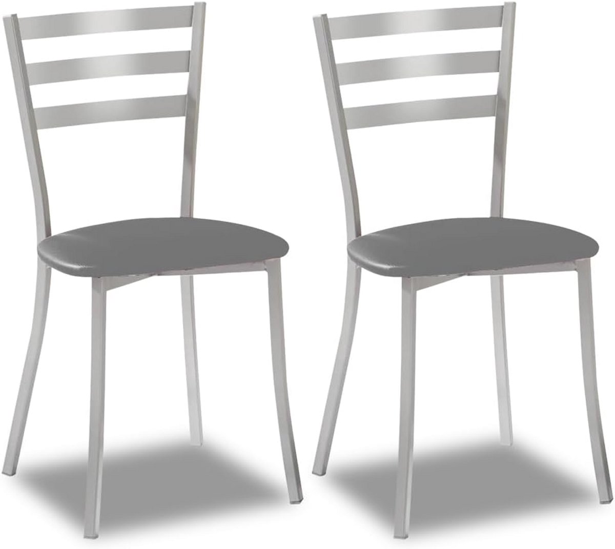 Set van 2 Moderne Keukenstoelen Grafietmetaal Comfortabele Zithoogte 45 cm