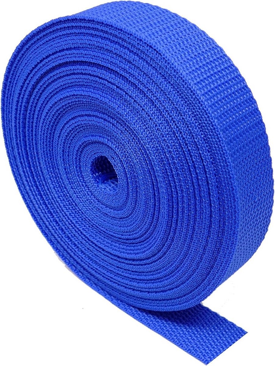 Zeer Sterke Band 5 Meter - Zwaar Belastbaar Gewicht - Polypropyleen Band voor Rugzakken, Bagage & Riemen - Koningsblauw 50mm