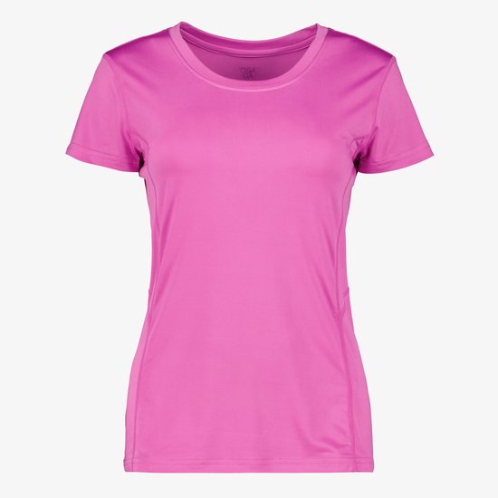 Een roze Osaga sport T-shirt voor dames, van voren gezien.