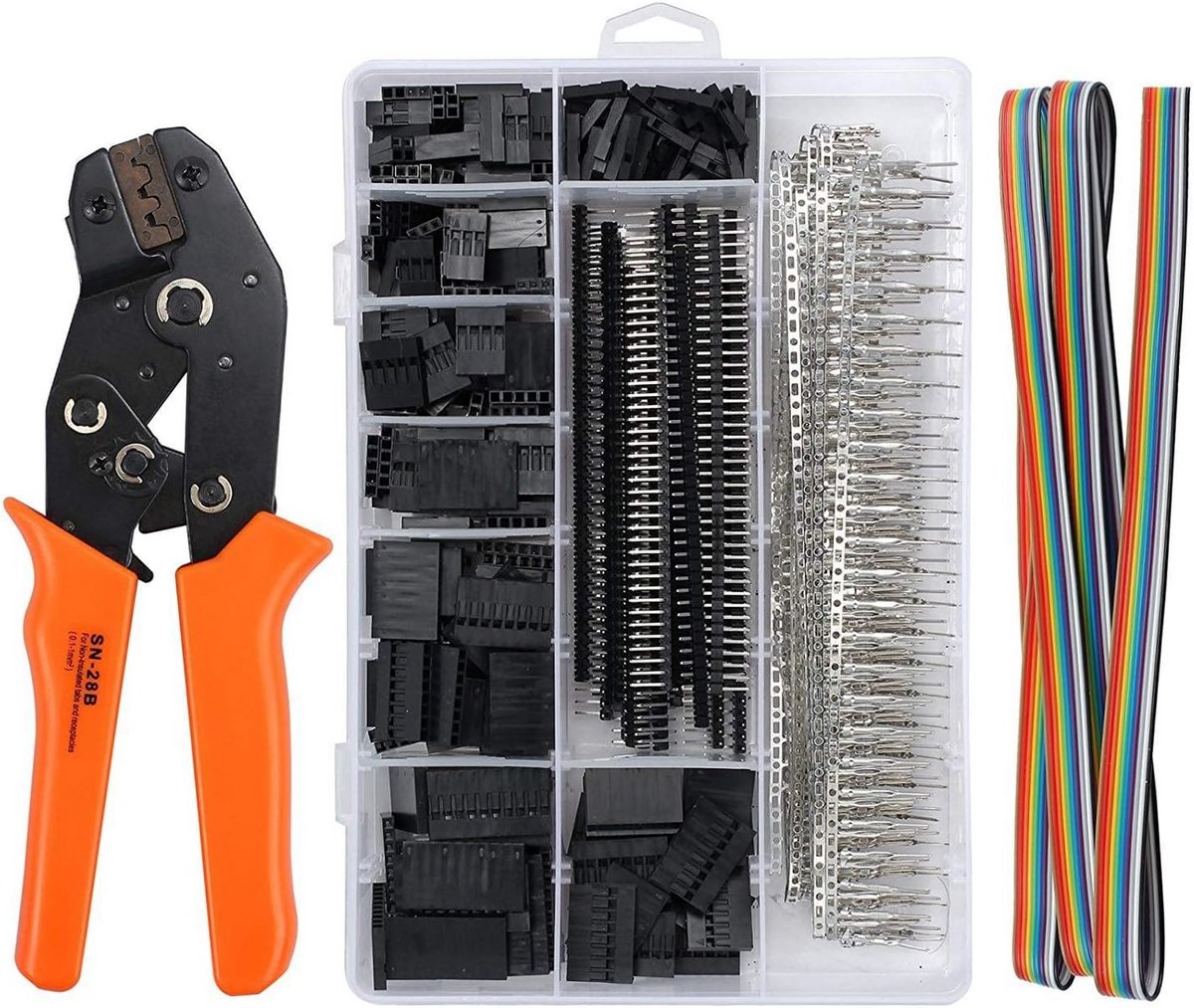 Krimptang Set met 1550 Dupont Connectoren voor Draadverbindingen 2.54mm