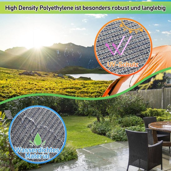 Outdoor Camping Tapijt Voortent 250x400 cm - Ademend, Antislip en Wasbaar Grondzeil — afbeelding 3