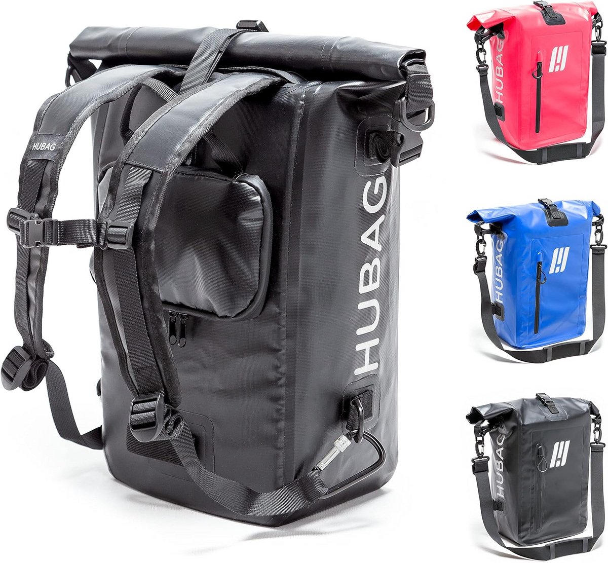 4-in-1 Waterdichte Fietstas 25L - Fietsrugzak, Schoudertas & Bagagedragertas met IPX6 Certificering