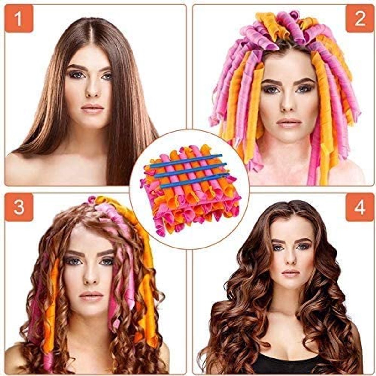 Unyqoos® Set van 40 Flexibele Krulspelden voor Natuurlijke Krullen Zonder Hitte