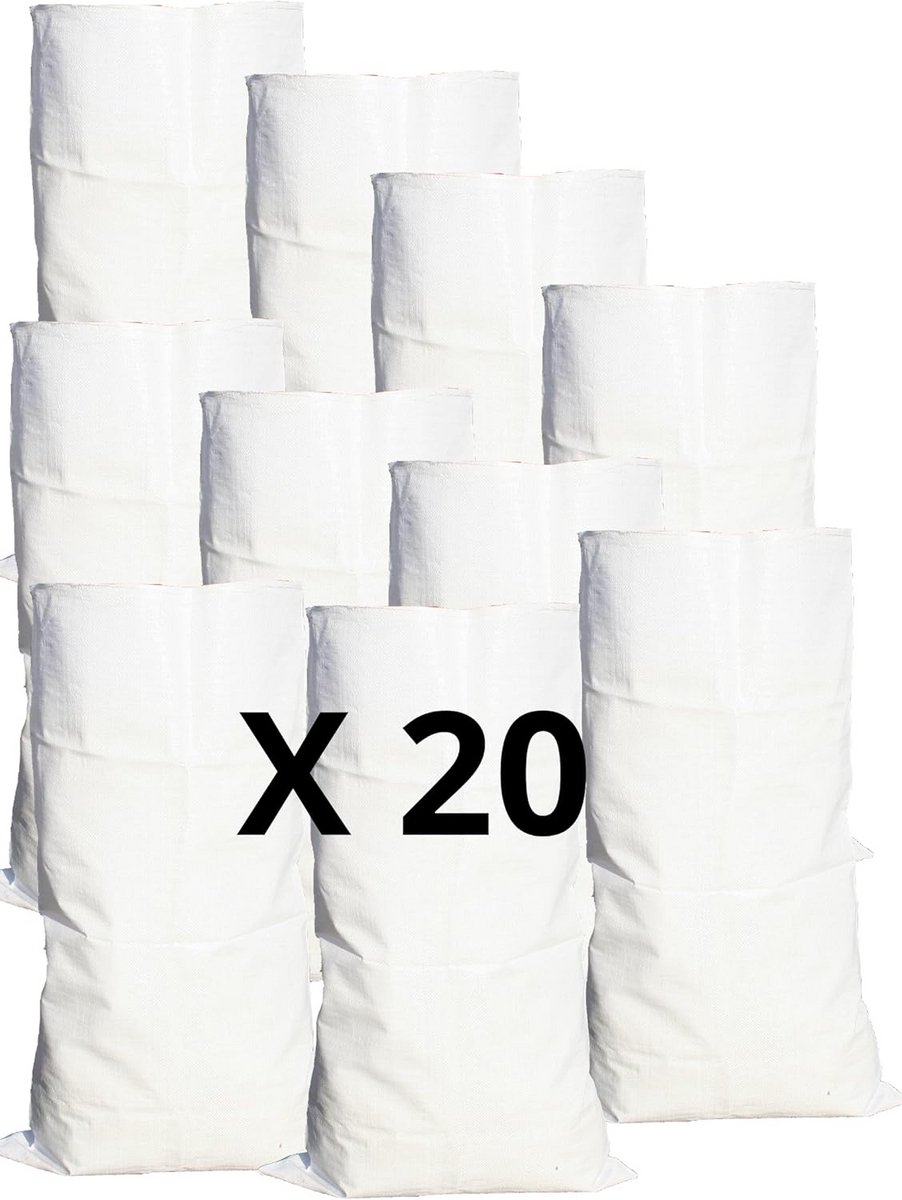 20x Zware Vuilniszakken 55 kg - 55x95 cm - Voor Puin, Zand, Tuin en Bouw