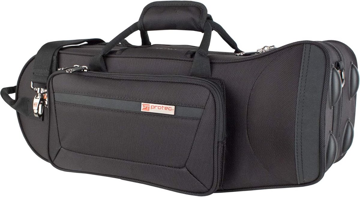 Lichtgewicht Reis Trompet Case met Organizer en Schouderriem - Zwart