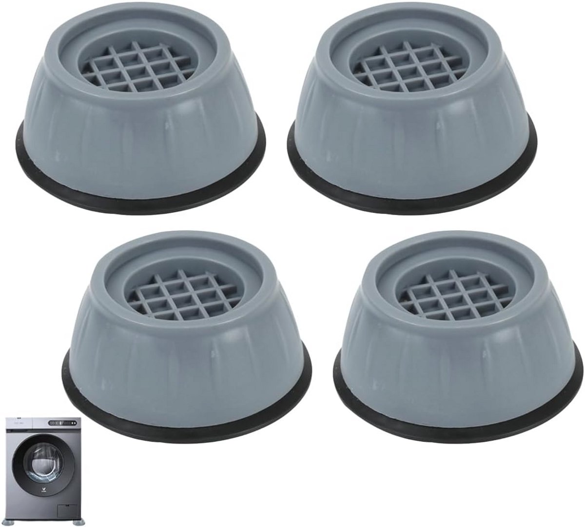 Antislip Trilvoeten voor Wasmachines - Universele Rubber Voeten met Versterkt Ontwerp