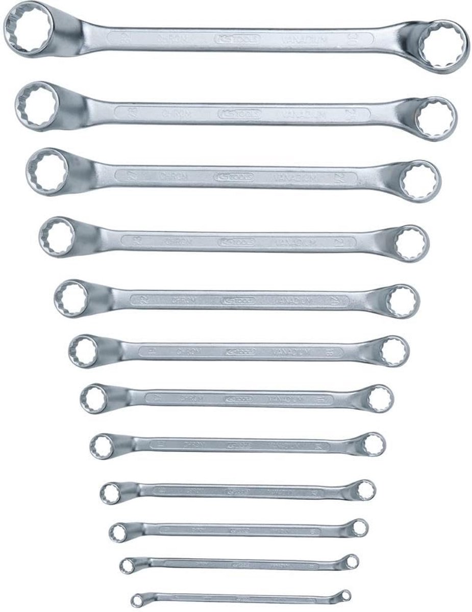 Dubbele Ringsleutelset 12-dlg - Tweezijdig Gebogen 6-32mm
