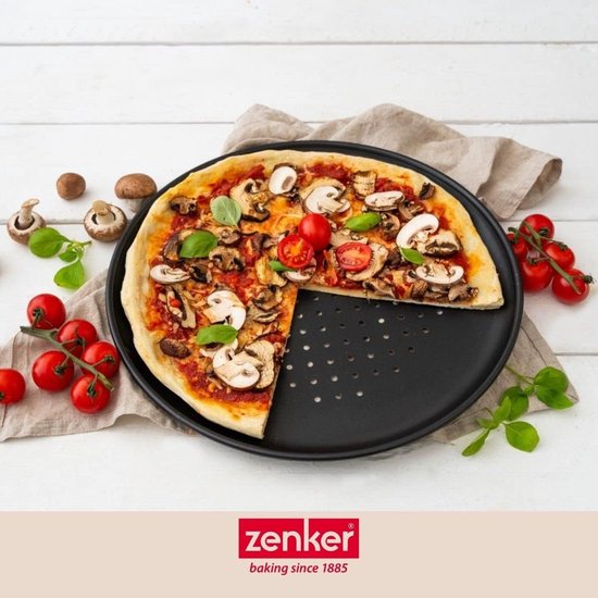 Pizza Bakset 3-Delig met Geperforeerde Platen en Pizzaroller — afbeelding 2