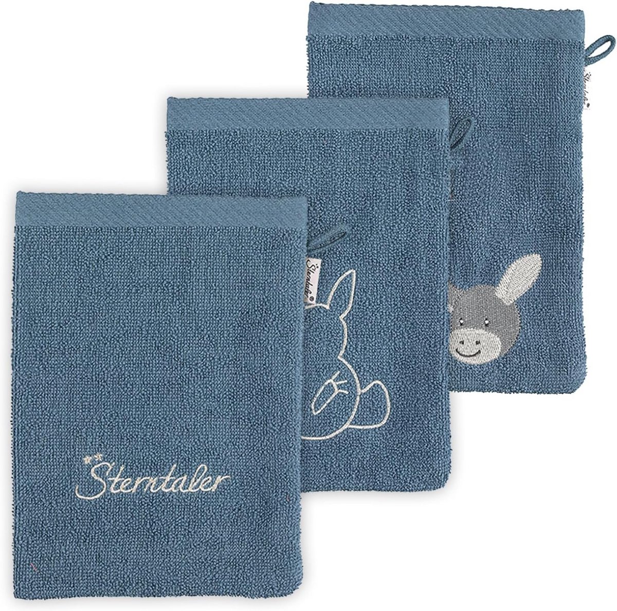 Set van 3 Biologische Katoenen Washandjes voor Baby en Kind - Gemaakt van Zacht Badstof