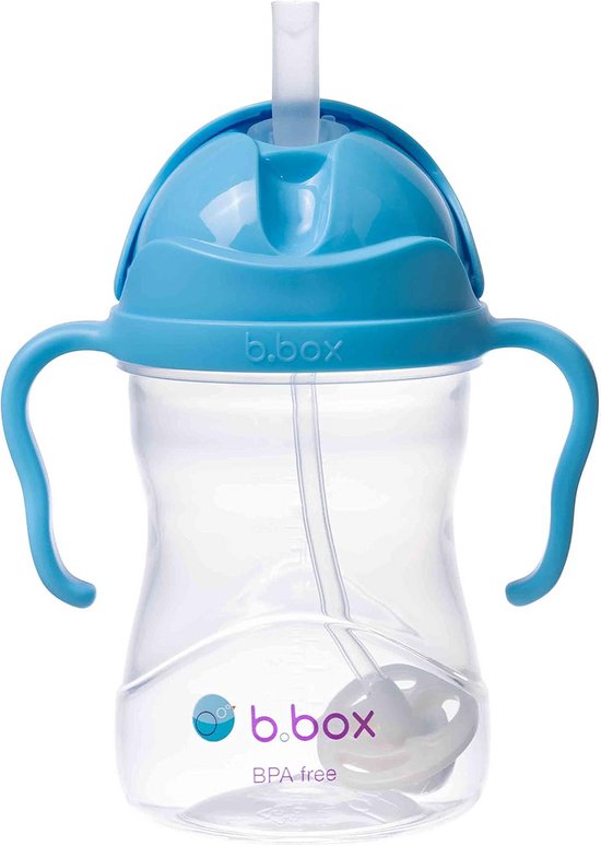 Munchkin Stainless Steel Straw Cup, Cool Cat Design, Insulated Double Walled Beaker for Kids, Toddler Sippy Cup for Babies 18 Months, Drinking Bottle with Straw, Hot/Cold Drinks - Blue (8oz/237ml