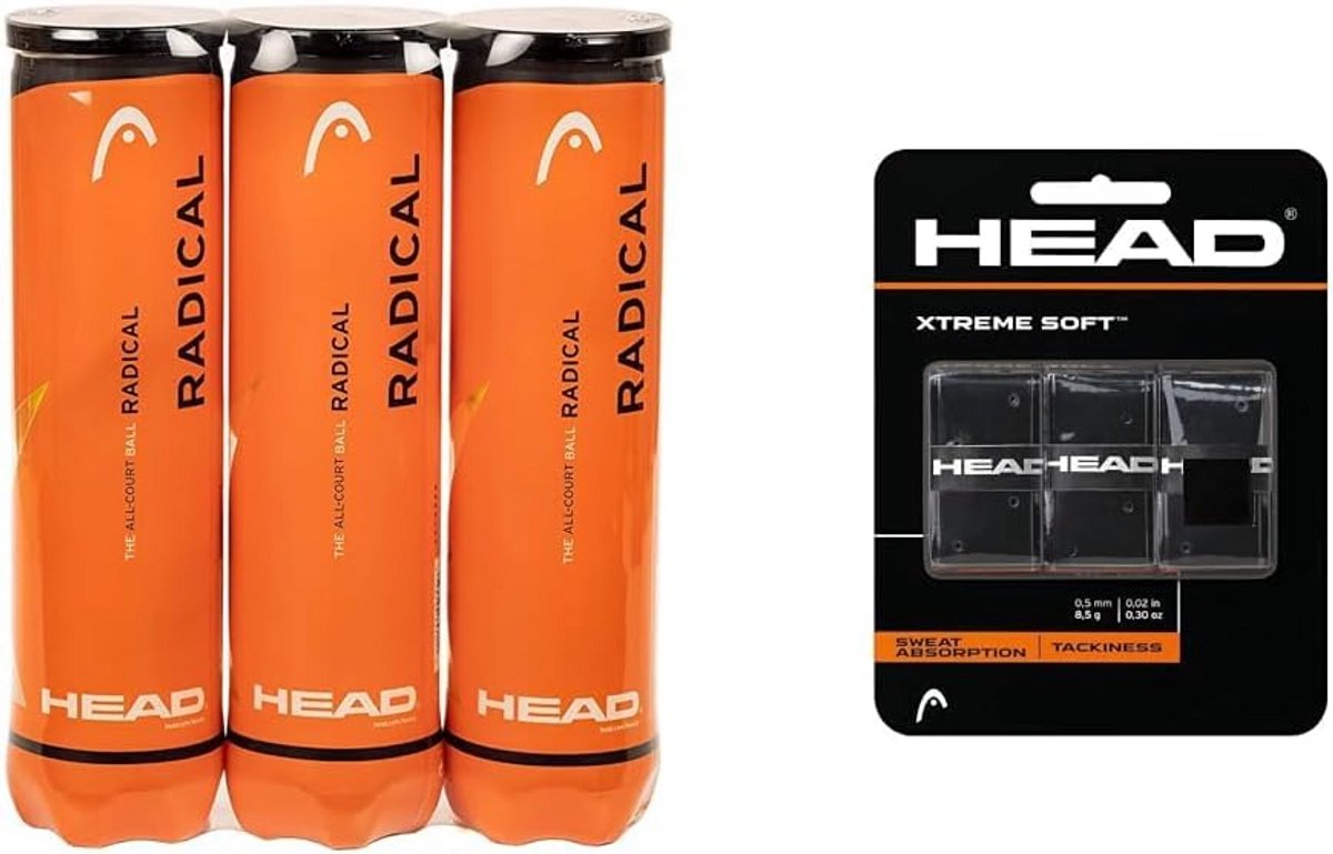 Tennisballen Pakket van 12 Stuks met Zwarte Overgrips - Geschikt voor Verschillende Rackets