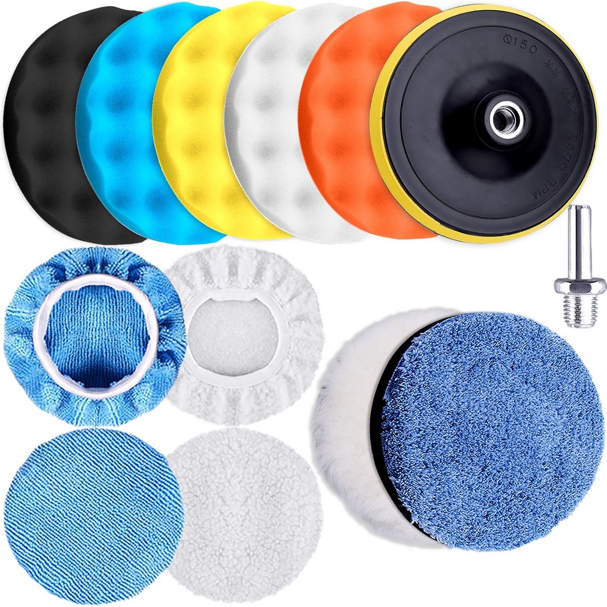 13 Delige Set Polijstpads 5 Inch - Buffer Pads voor Polijstmachine
