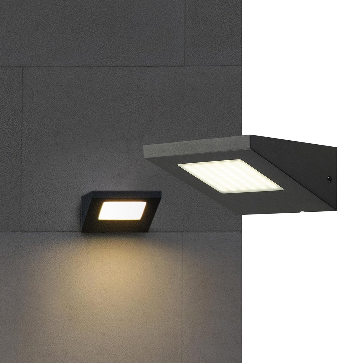 Waterdichte LED Wandlamp voor Buiten - IP44 Spot voor Tuin en Entree - 4000K Antraciet