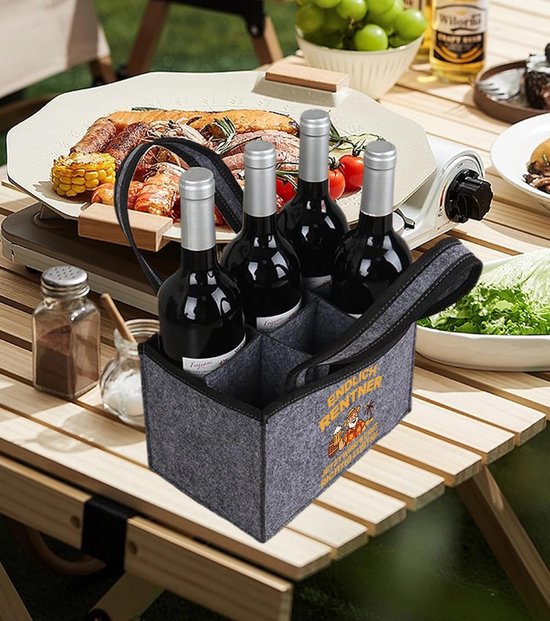 Flesopener Cadeau voor Mannen: Unieke Bier Flessentas van Vilt voor Pensioen en Afscheid — afbeelding 4